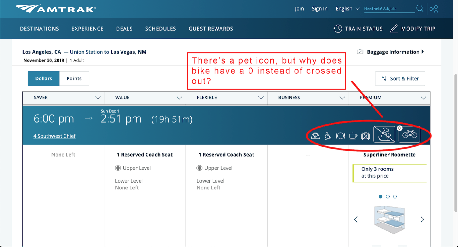 Amtrak component 1 icons critique