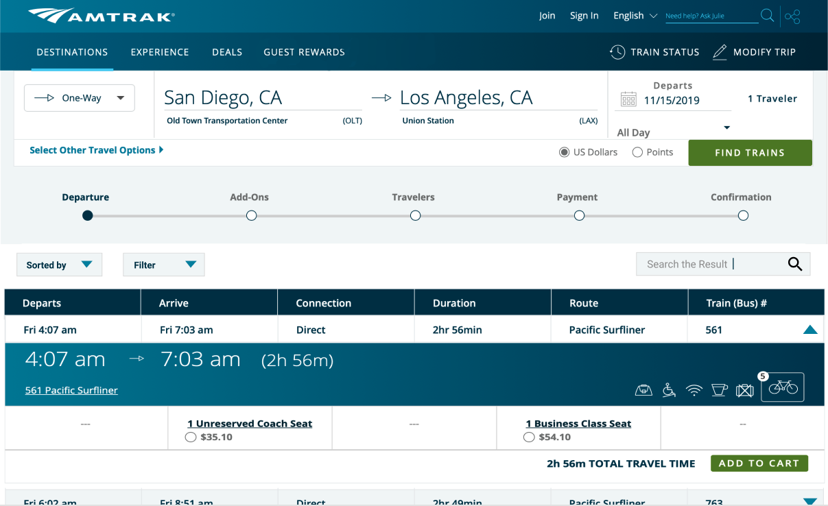 Amtrak redesign 1 of expanded trip options/scheduling reusing assets of original