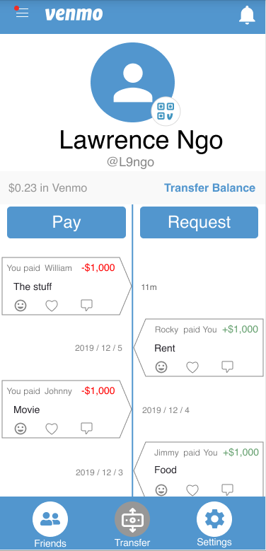 Version B transfer page redesign