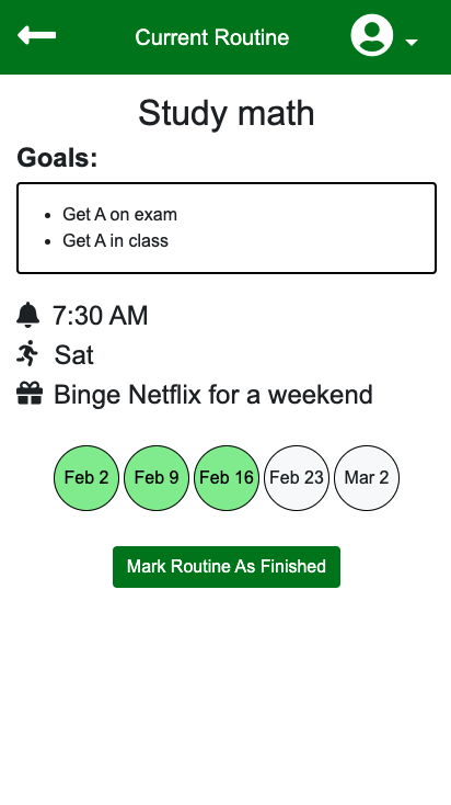 Completer current routine page