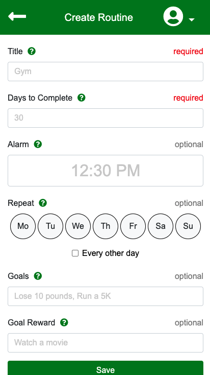 Completer create routines page