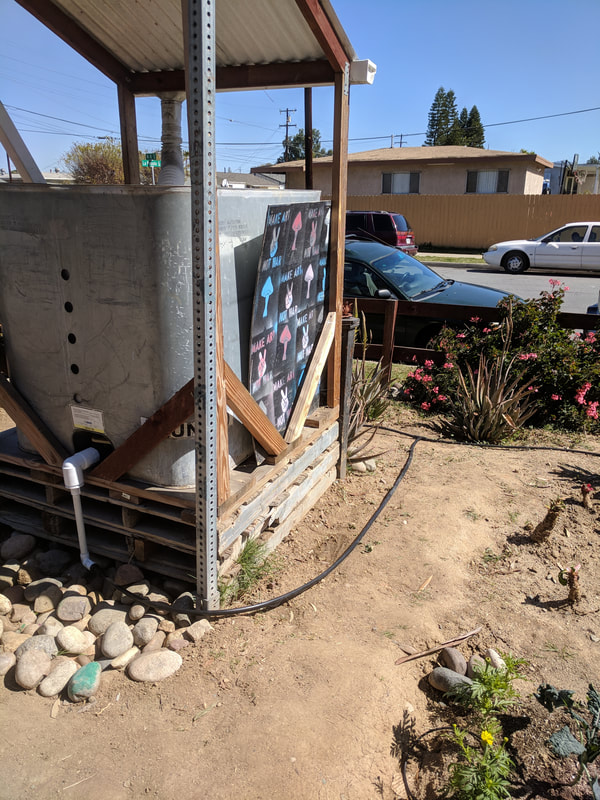 Irrigation system attached to water tank