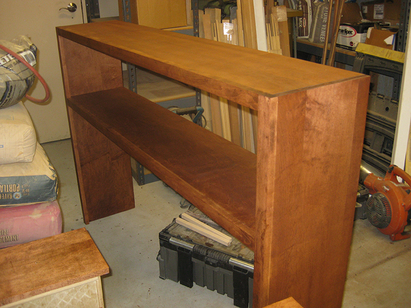 Shelf part fully stained